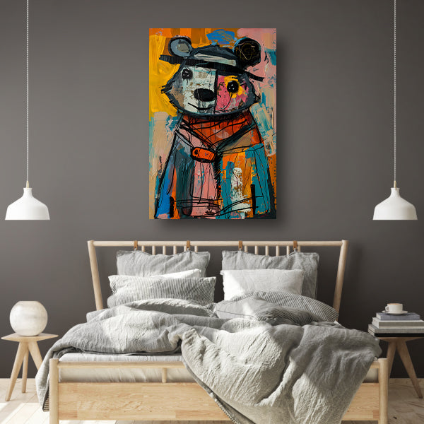 Abstract van een Kleurrijk Beer canvas