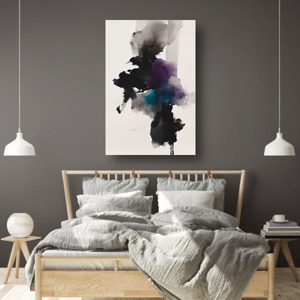 Abstracte bloem in donkere kleuren poster