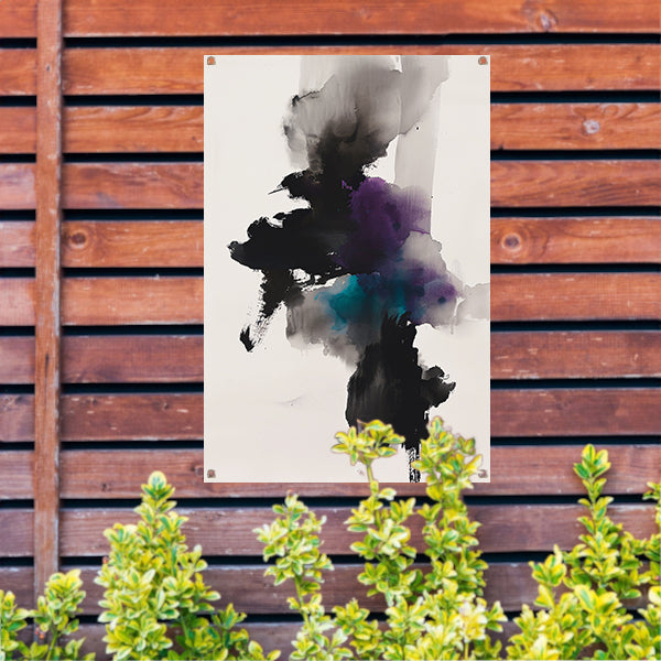 Abstracte bloem in donkere kleuren tuinposter