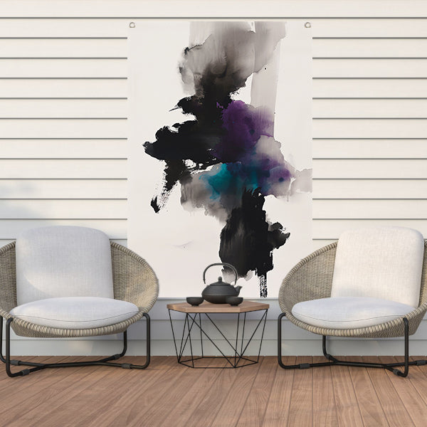 Abstracte bloem in donkere kleuren tuinposter