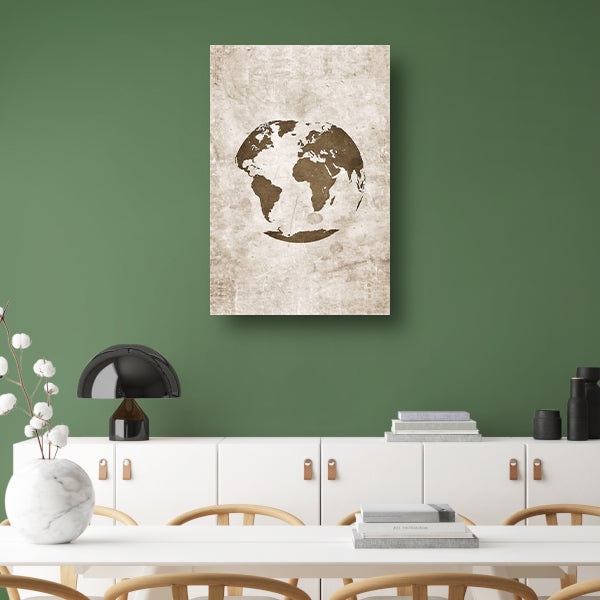 Abstract wereldkaart in sepia tinten poster