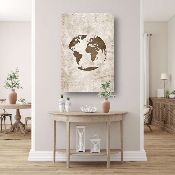 Abstract wereldkaart in sepia tinten poster