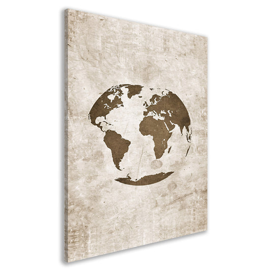 Abstract wereldkaart in sepia tinten canvas