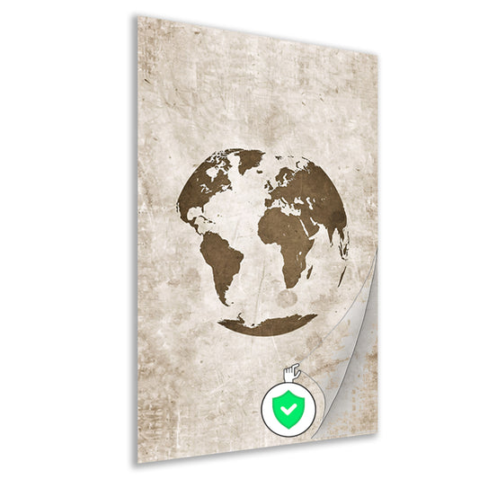 Abstract wereldkaart in sepia tinten poster