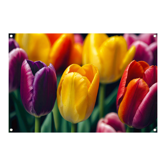 Vernieuwende Lente met Kleurrijke Tulpen tuinposter