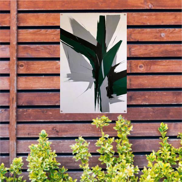 Dynamische Abstractie in Zwart-Wit Tinten tuinposter