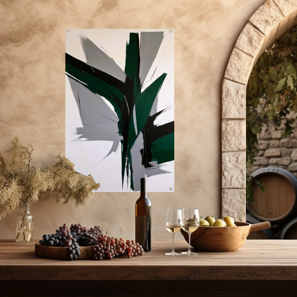 Dynamische Abstractie in Zwart-Wit Tinten tuinposter