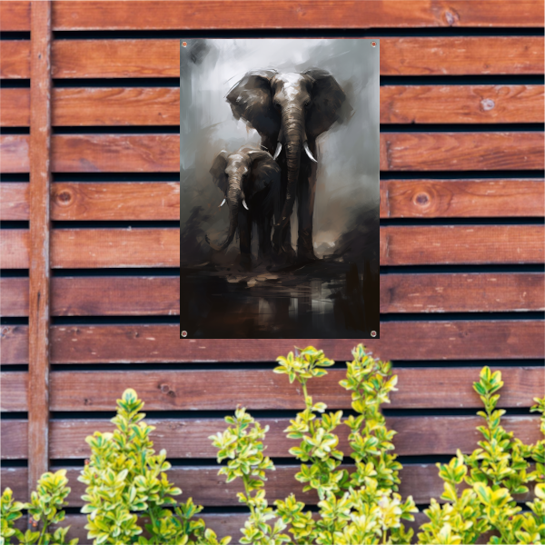 Minimalistische cirkel compositie tuinposter