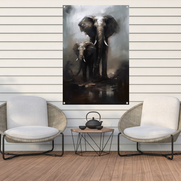 Minimalistische cirkel compositie tuinposter