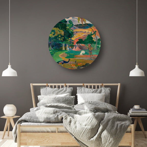 Matamoe (Dood), Landschap met pauwen - Paul Gauguin forex muurcirkel