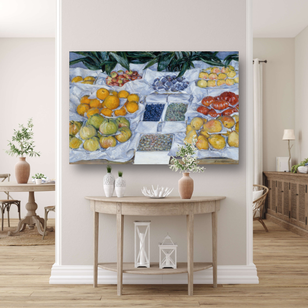 Fruit weergegeven op een standaard - Gustave Caillebotte poster