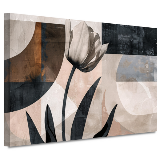 Abstracte Close-up van een Tulp in Sepia canvas