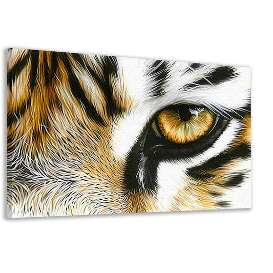 Hyperrealistisch schilderij van tijgeroog close-up canvas