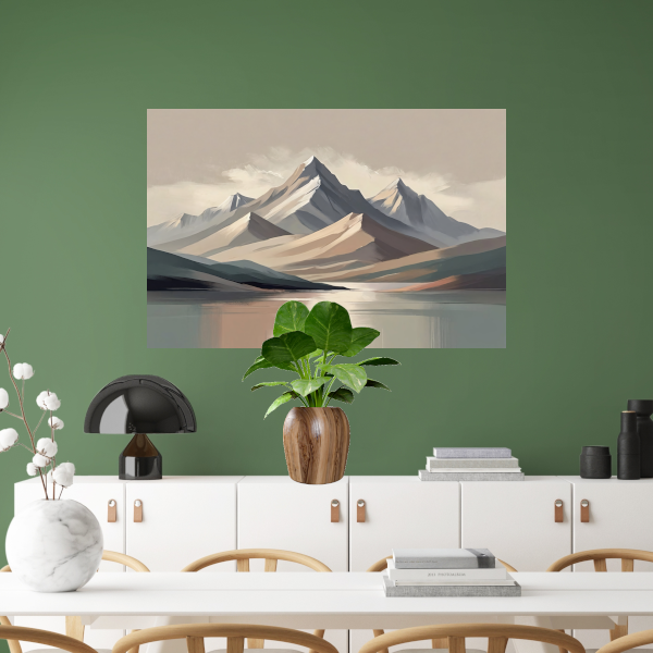 Serene Bergsilhouetten in Monochrome Tinten canvas