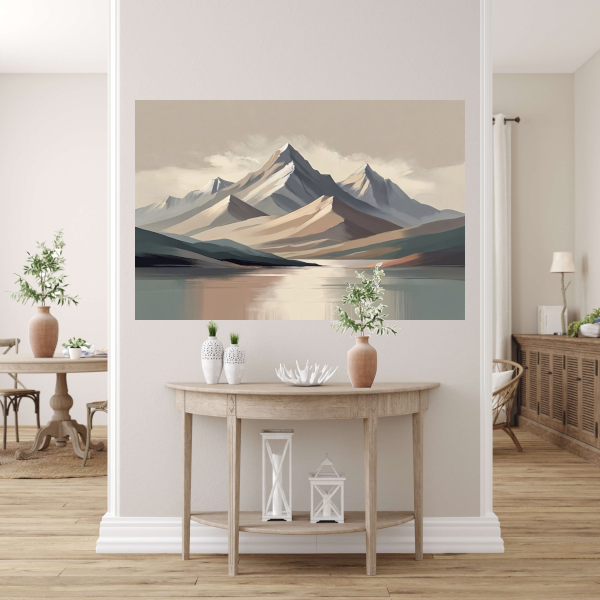 Serene Bergsilhouetten in Monochrome Tinten canvas