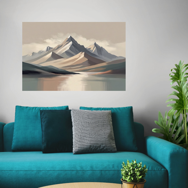 Serene Bergsilhouetten in Monochrome Tinten canvas
