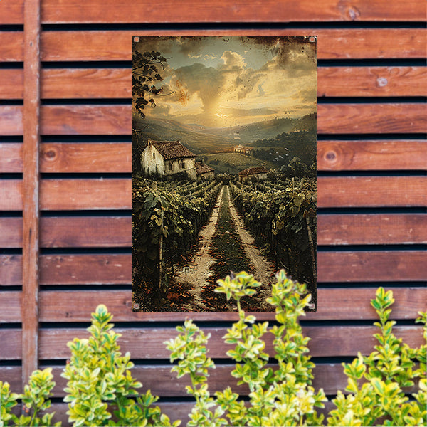 Toscaans Landschap met Wijngaard en Huis tuinposter