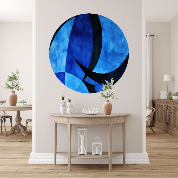Dynamiek in Blauw en Zwart forex muurcirkel