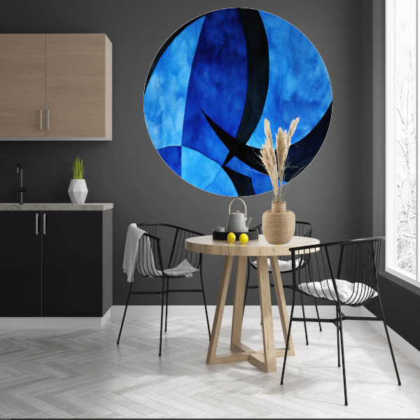 Dynamiek in Blauw en Zwart forex muurcirkel