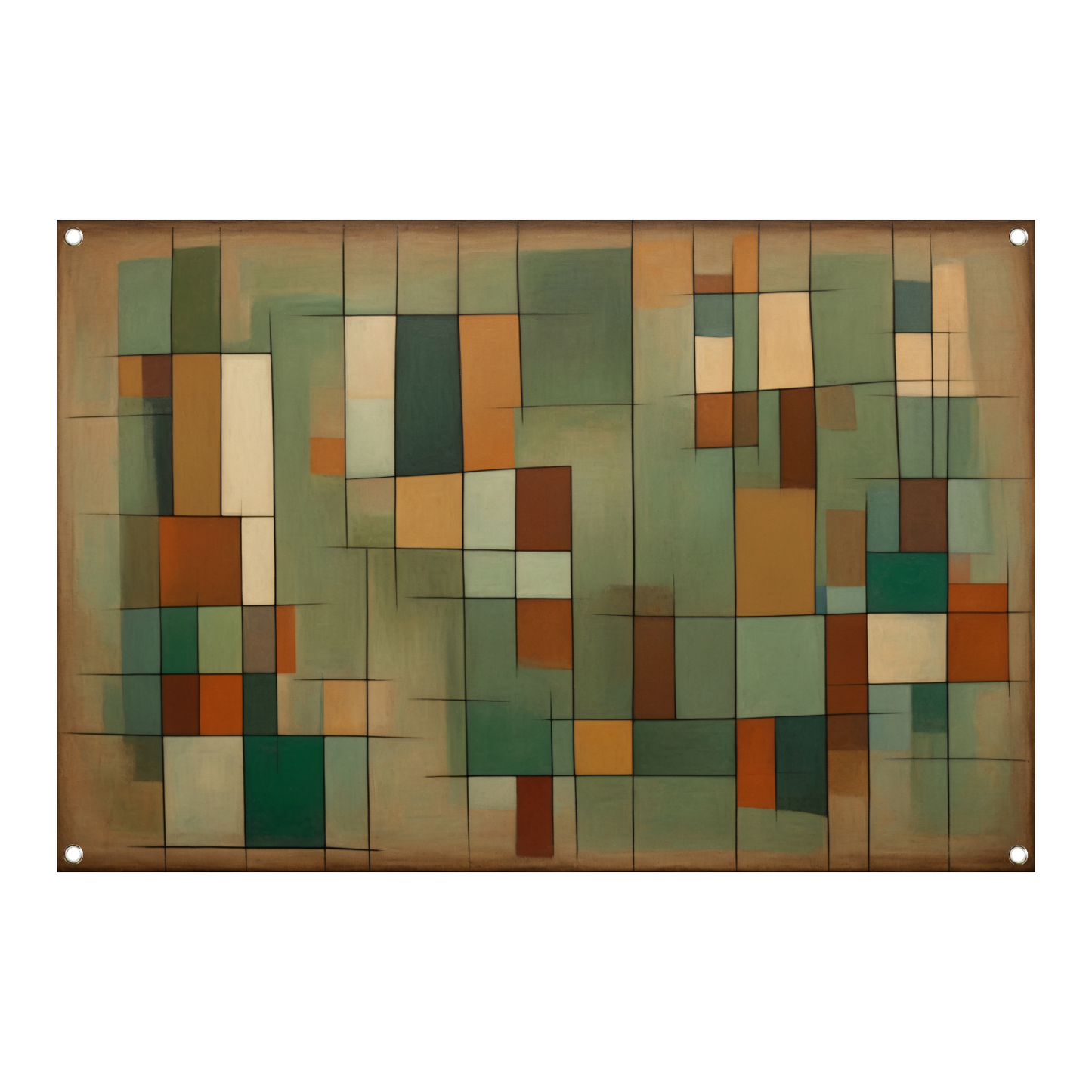 Harmonie van geometrie en natuurlijke tinten tuinposter