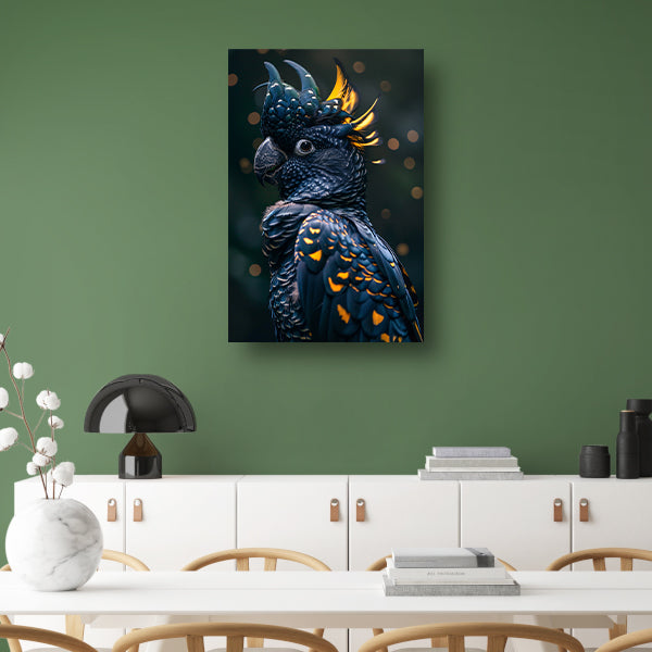 Portret van een Blauwe Papegaai met Geel canvas