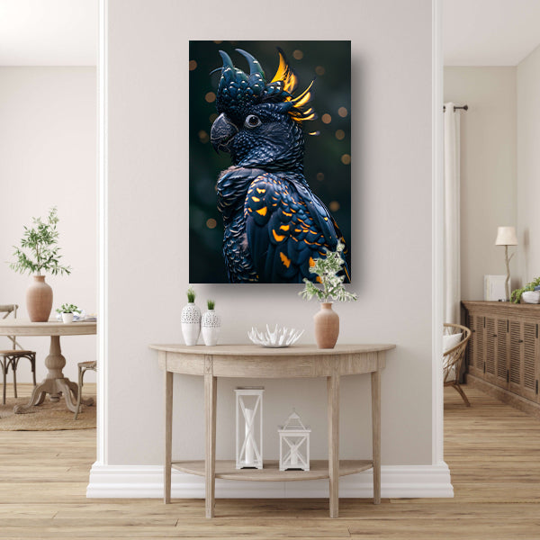 Portret van een Blauwe Papegaai met Geel canvas