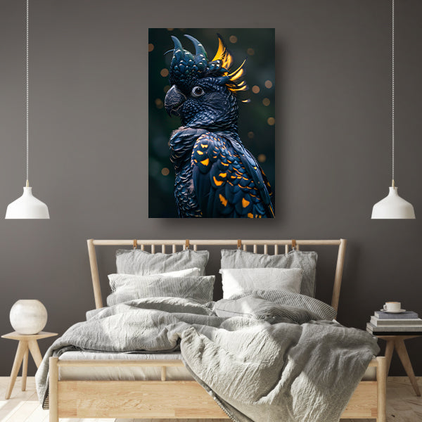 Portret van een Blauwe Papegaai met Geel canvas