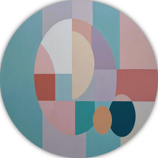 Abstracte harmonie van geometrie en kleur aluminium muurcirkel