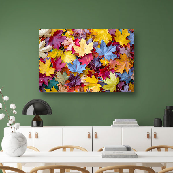 Kleurrijk herfstbladeren canvas