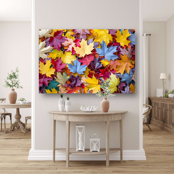 Kleurrijk herfstbladeren canvas