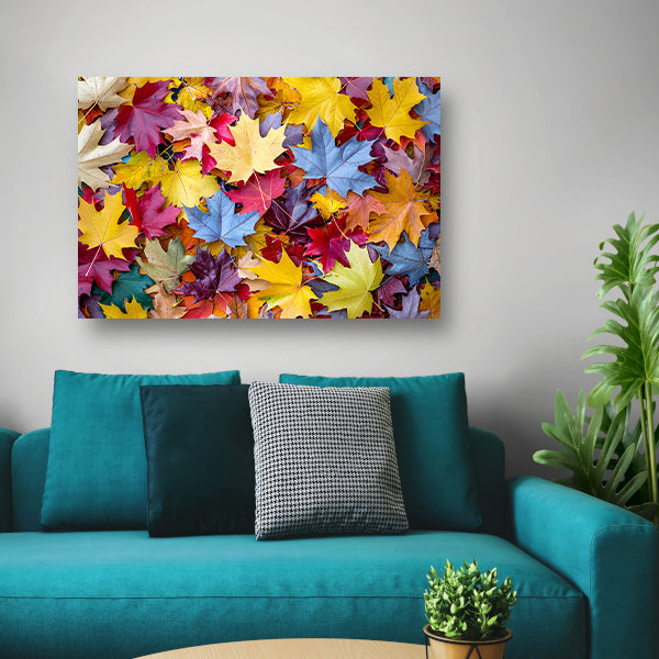Kleurrijk herfstbladeren canvas