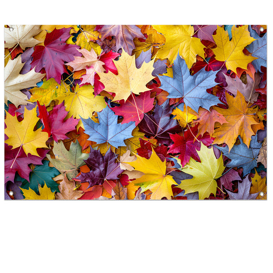 Kleurrijk herfstbladeren tuinposter