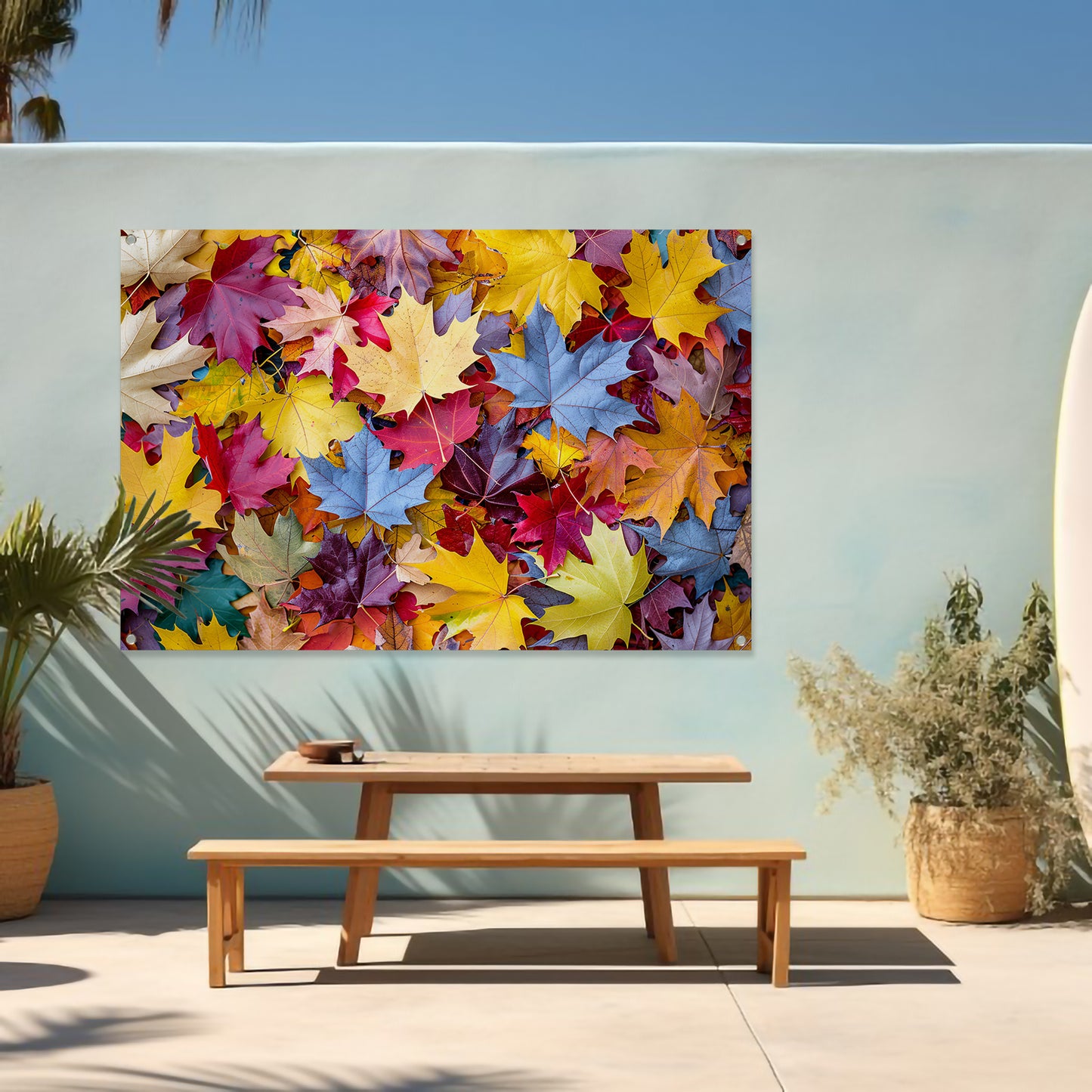 Kleurrijk herfstbladeren tuinposter