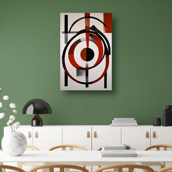 Abstracte Symmetrie in Rood, Zwart en Wit canvas