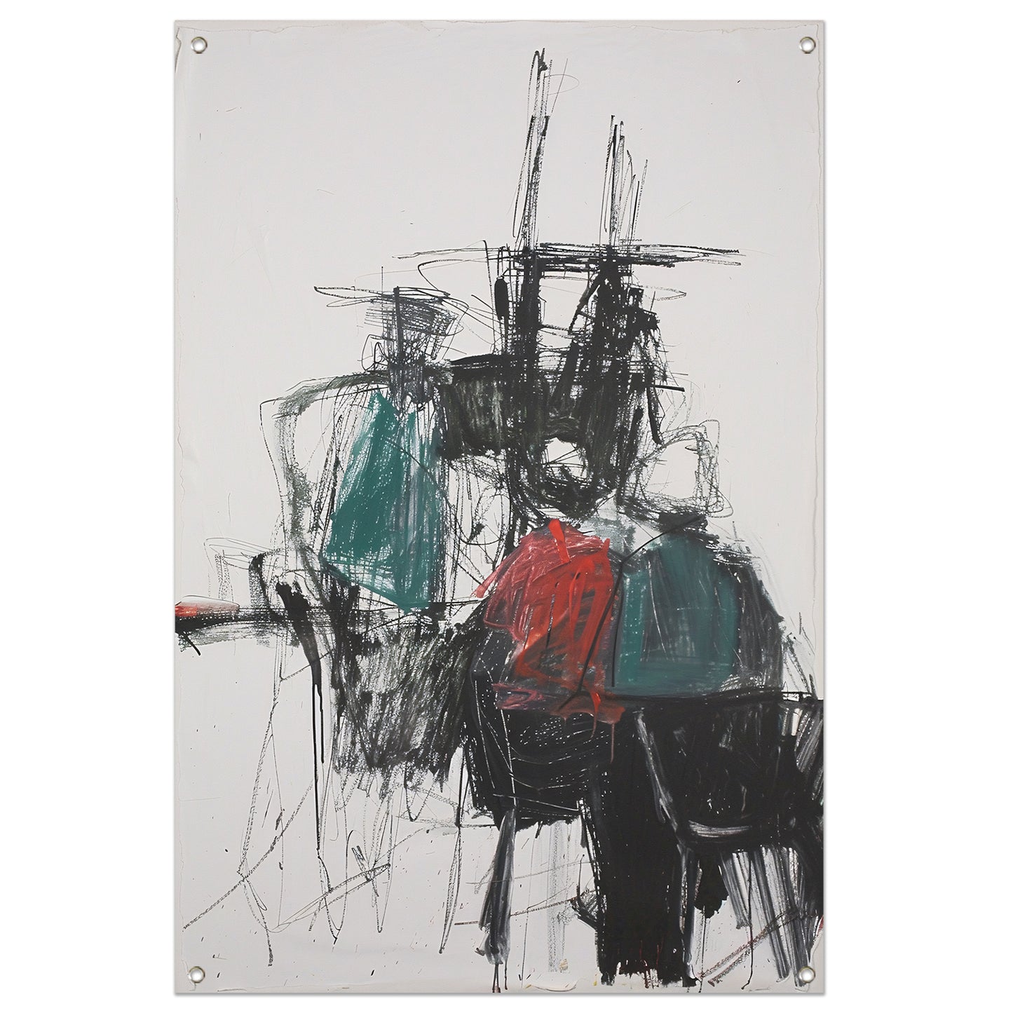 Abstracte expressie van dynamische kleuren en vormen tuinposter
