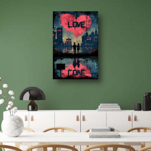 Abstract Liefde Ladder Doel canvas met baklijst