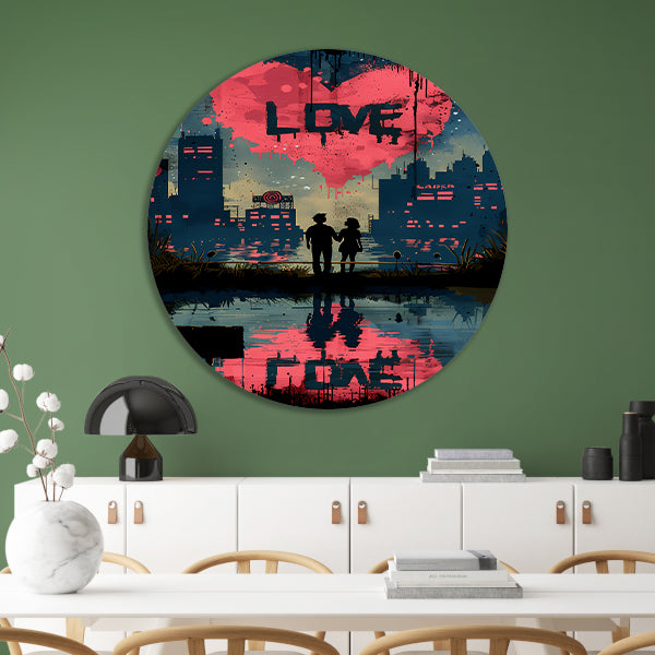 Abstract Liefde Ladder Doel aluminium muurcirkel