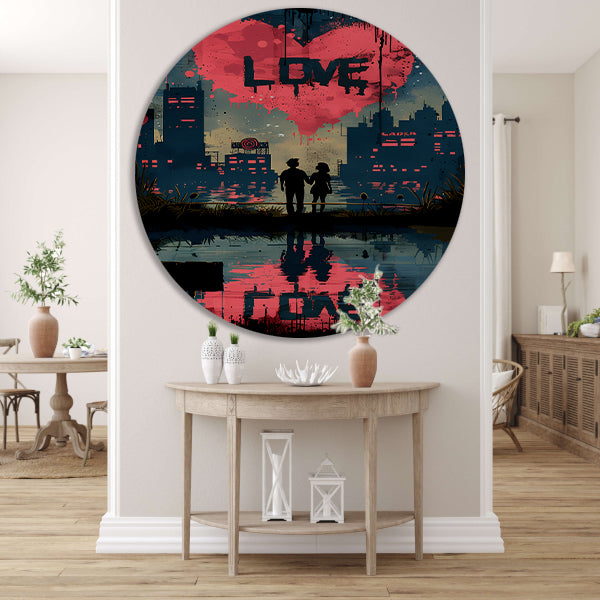 Abstract Liefde Ladder Doel aluminium muurcirkel
