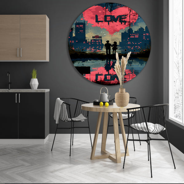 Abstract Liefde Ladder Doel aluminium muurcirkel