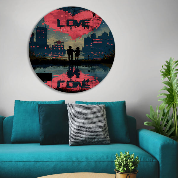 Abstract Liefde Ladder Doel aluminium muurcirkel