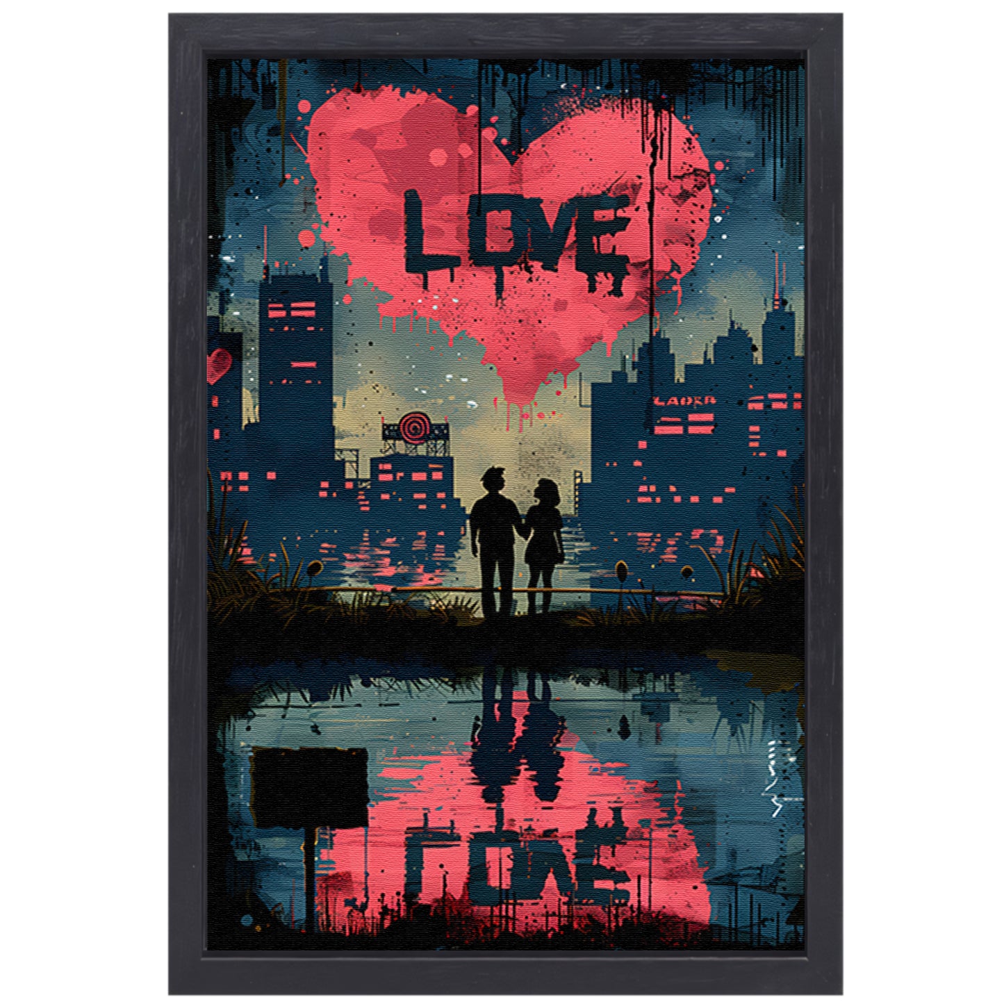 Abstract Liefde Ladder Doel canvas met baklijst
