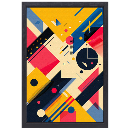 Abstract Compositie met Kleurrijk Vormen canvas met baklijst