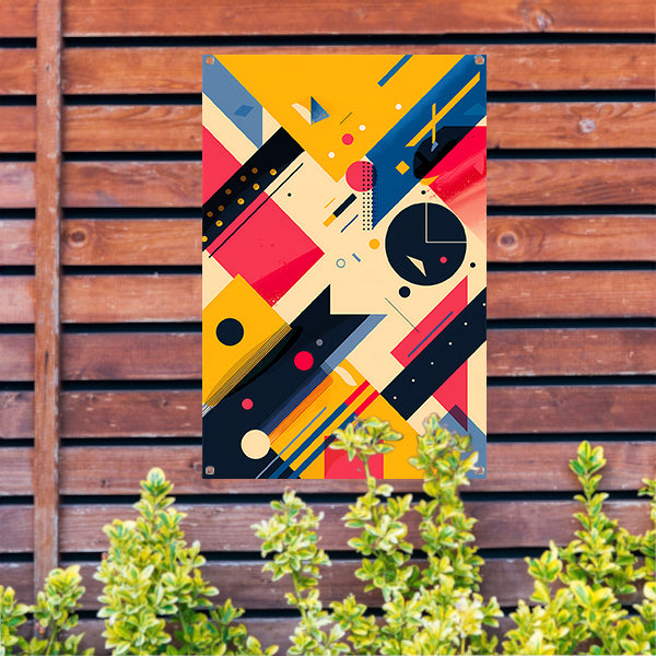 Abstract Compositie met Kleurrijk Vormen tuinposter
