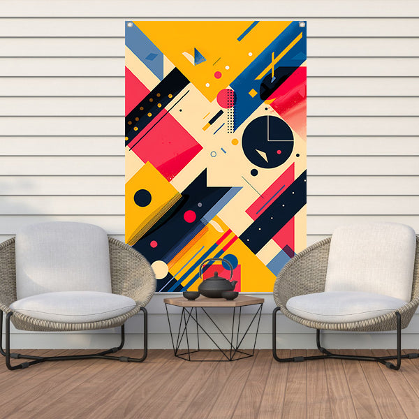 Abstract Compositie met Kleurrijk Vormen tuinposter