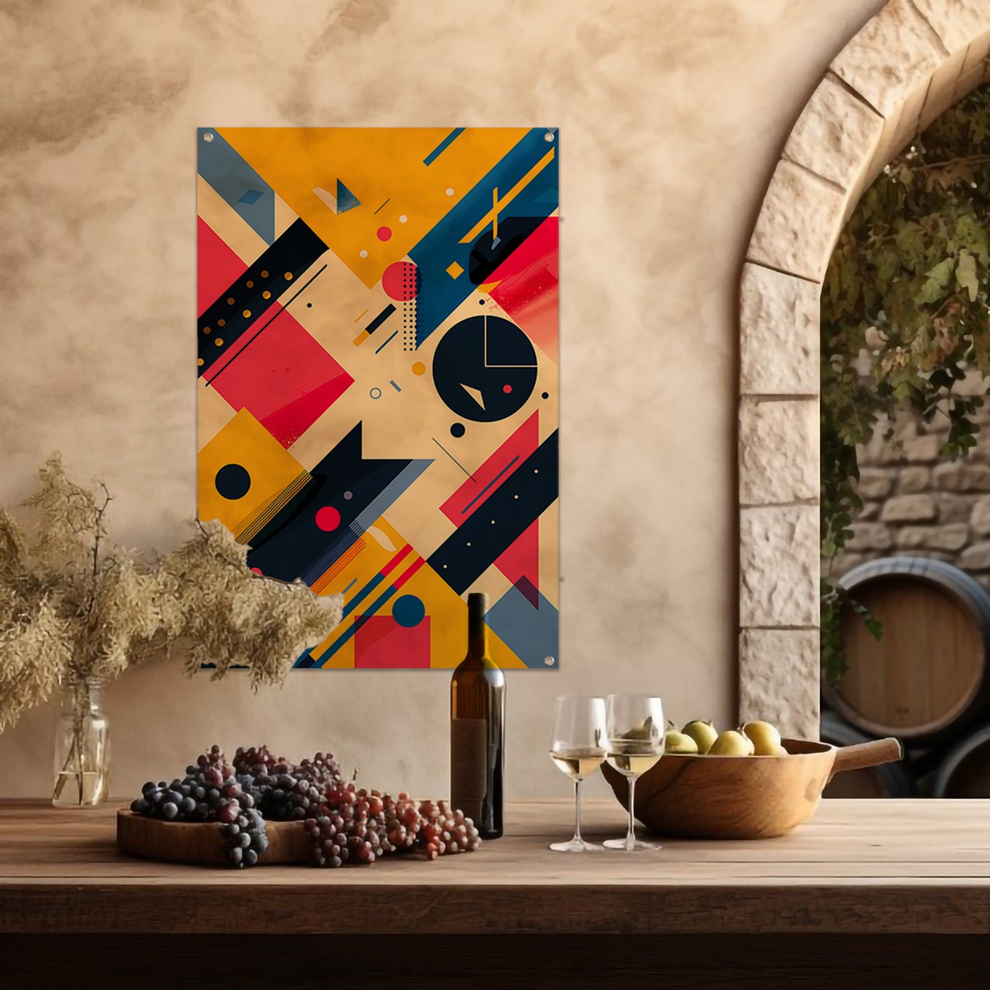 Abstract Compositie met Kleurrijk Vormen tuinposter