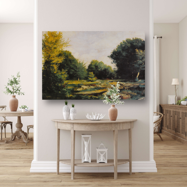 De weide - Pierre-Auguste Renoir canvas met baklijst
