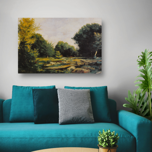 De weide - Pierre-Auguste Renoir canvas met baklijst