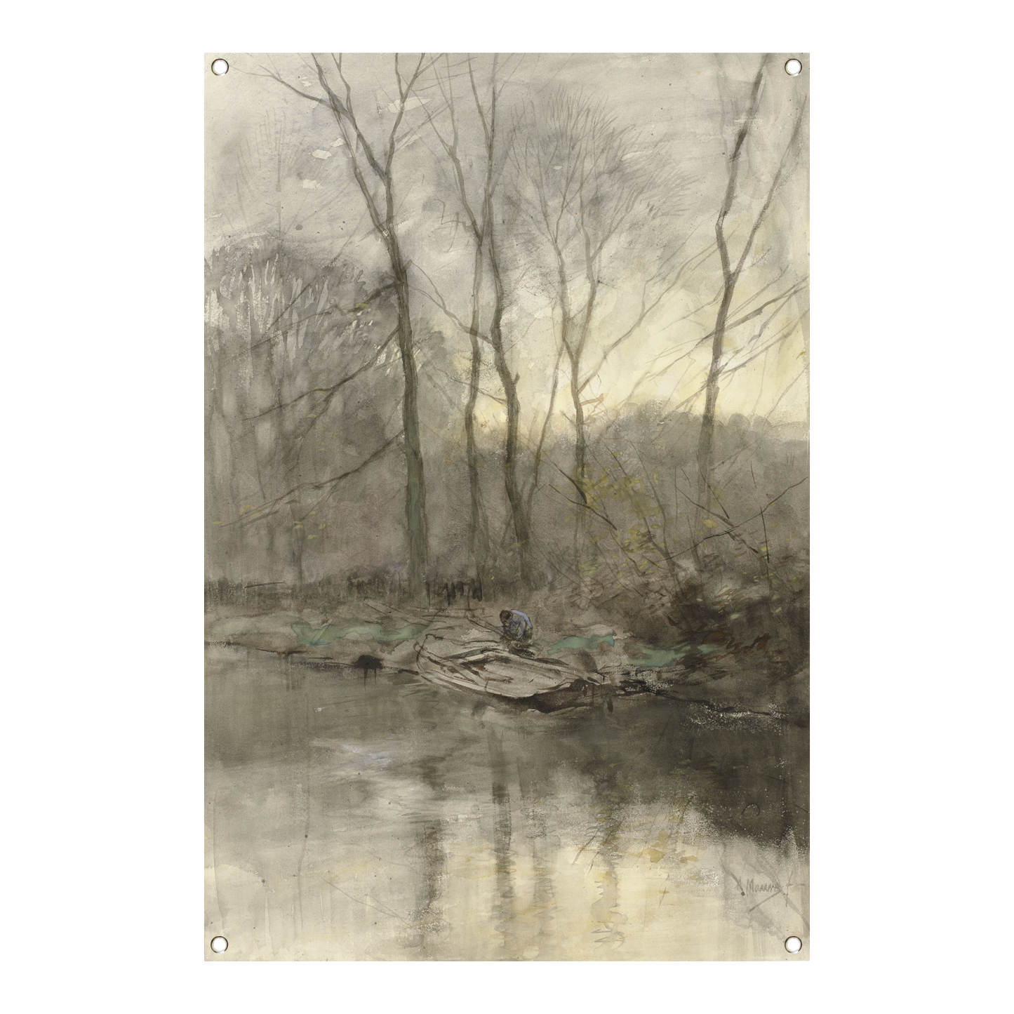 Bosrand aan het water - Anton Mauve tuinposter