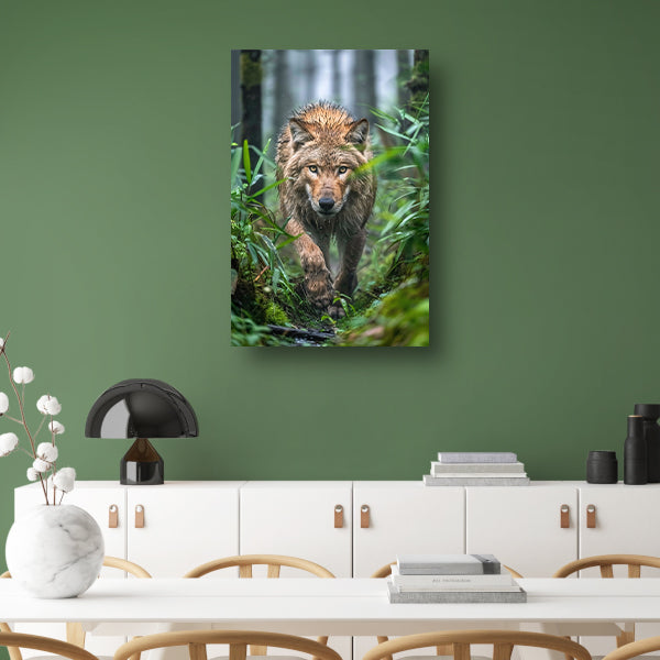 Wolf in het bos canvas