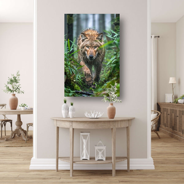 Wolf in het bos canvas